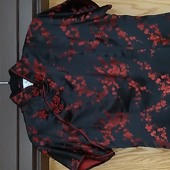KIMONO BLACK/RED PRINT SIMPLY GORGEOUS!!! SZ L - Picture 5 of 13